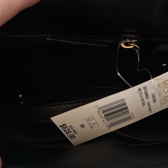 Michael Kors Black and Gold Satchel with Leopard Print - Picture 3 of 3